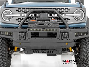 Ford Bronco Winch Mount - High Mount - OE Modular Bumper - Rough Country - W/ Black Series LED Ford Bronco Winch Mount - High Mount - OE Modular Bumper - Rough Country - W/ Black Series LED